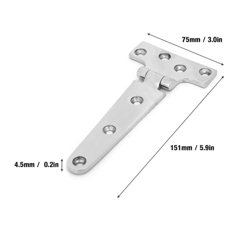 Heavy Duty Stainless Steel T Type Door Hinge For Gates And Doors Thickened Build 151 By 75 By 4.5 mm Rugged And Reliable Home Hardware