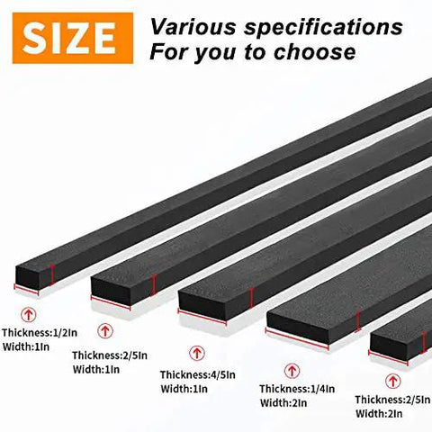 Heavy Duty Self Adhesive Weather Stripping Door Seal Strip For Windows And Pipes High Density Cr Foam Insulation Tape in various sizes.