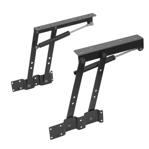 Dope Lift Up Top Coffee Table Mechanism With Spring Assist Air Operated Convertible Desk Hardware Hinge Bracket, black steel