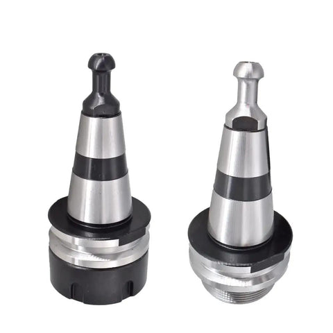 High Performance Iso30 Er32 Collet Chuck With 45L Taper And Pull Stud, silver and black, precision CNC tool for woodworking milling.