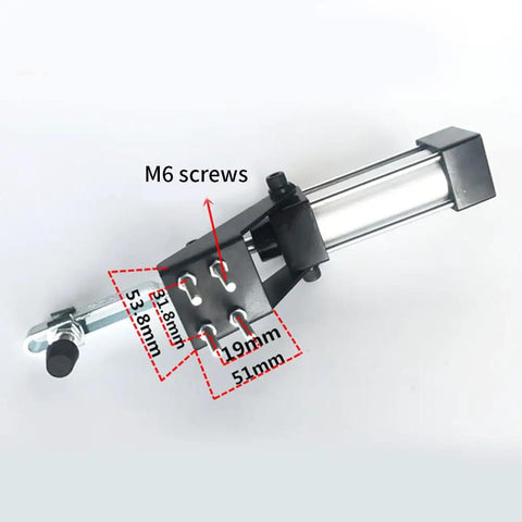 Heavy Duty Pneumatic Clamp With Quick Toggle Action For Precise Workpiece Holding And Fast Setup Pro Grade Build 499.4 Lbs Max Force GH-12132-A Durable Hot Rolled SPHC Steel Clamp Tool For Metalworking And Assembly with M6 screws and 51mm mount