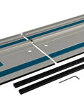 Kickass Heavy Duty Guide Rail Connector For Precise Track Saw Cuts showing steel construction and alignment features for carpentry.