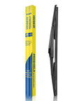14 Inch Rear Wiper Blade for Mazda 3 and CX Series SUVs with durable rubber spline and installation packaging shown