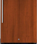 Top Shelf Under Counter Upright Freezer With Panel Ready Door For Seamless Cabinet Look Frost Free Cooling Digital Controls 24 Inch Wide Built In Or Freestanding Config, wooden panel finish.