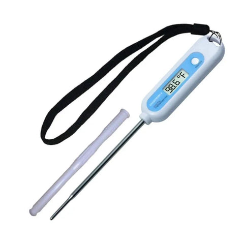 Fast Digital Animal Thermometer That Reads In 8 To 10 Seconds, Beeps When Ready, 5-Inch Stainless Probe With Rounded Tip, Built Tough