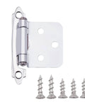 Traditional Variable Overlay Cabinet Hinge Polished Chrome Self Closing Inside Door And Adjacent Cabinet Wall Mount with screws