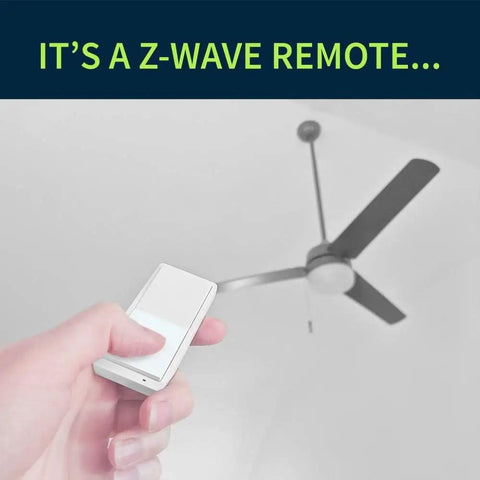 Person holding Long Range Z-Wave Remote And Scene Controller With Paddle Buttons Zen34 Battery Powered for smart home automation