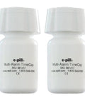 Straight Up Reliable Bottle Cap With Time Stamp Reminder For Meds Vitamins And Supplements Two Pack, white, for tracking doses.