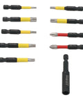 10 Piece Impact Driver Bit Set 50mm PH2 Screwdriver Bits T30 T40 Torx High Hardness HRC62 Metal Construction Kit Tools For Heavy Duty Jobs, assorted bits