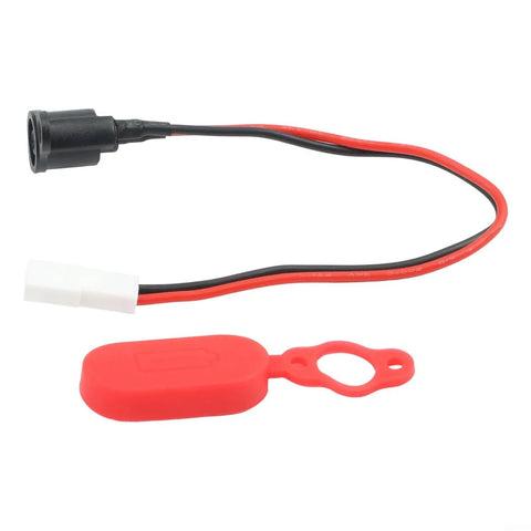 Electric Scooter Charging Port Socket With Waterproof Dust Cover for Pro Accessories Replacement Silicone Connector Red Black