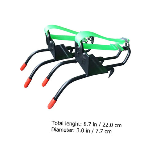 Pro Grade Tree Climbing Gear With Steel Gaffs And Non Slip Ankle Buckles for Arborists featuring portable design in black and green