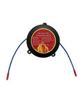 Top Tier Automatic Aerosol Fire Extinguisher Sticker With Super Easy Peel And Stick Mounting For Car Engine Bays EV Battery Cabinets And Electrical Panels Serving Hella Reliable Five Second Flame Shutdown And Totally Maintenance Free Shield That Quickly. Black circular fire extinguishing device with blue and red attachments.