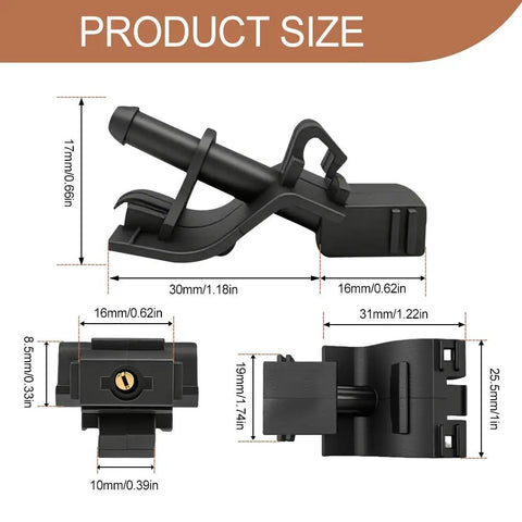 Product size diagram of Two Pack Windshield Washer Nozzles Kit For Toyota Avalon Highlander Corolla Camry Tundra Lexus