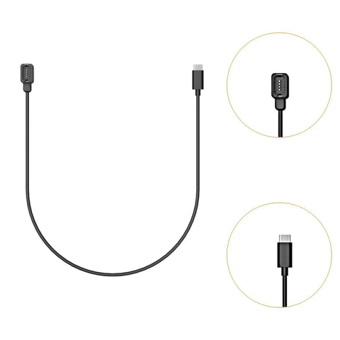 Black Di2 12 Speed Electronic Shifting Charger Cable Type C with connectors, 150 cm for RX825 Replacement in close-up view