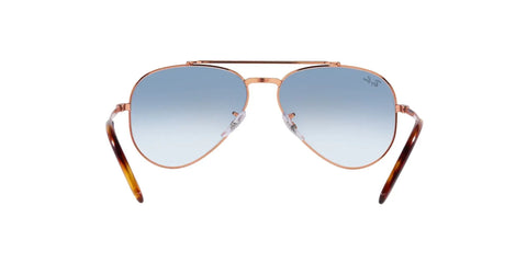 Dope Unisex Aviator Sunglasses Rose Gold Frames With Clear Gradient Blue Lenses 58mm