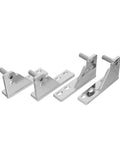 Heavy Duty Zinc Alloy Refrigerator Door Hinges For Commercial Kitchens, Corrosion Resistant Cooler Hinge Replacement Parts, Set Of 4, Easy Install And Sag Free Alignment For A Tight Cold Seal. Four zinc alloy hinge parts on white background.