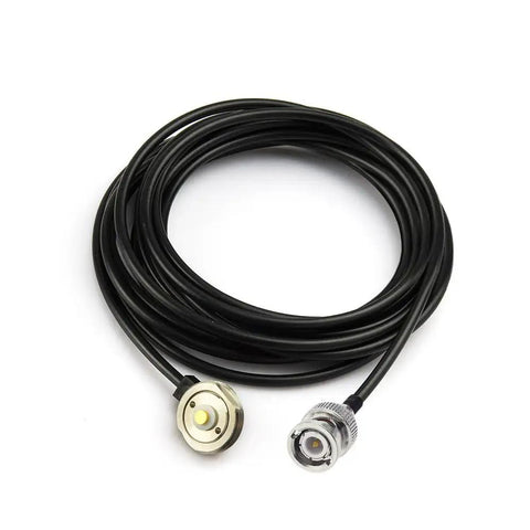 NMO Mount To BNC Male Antenna Extension Cable 16.4 Feet RG58 Coax 50 Ohm with connectors, black PVC jacket
