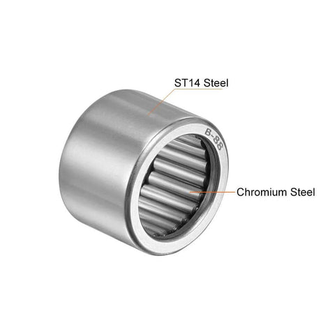 Beefy Full Complement Needle Roller Bearing Open Cup With Drawn Cup ST14 Steel GCr15 Needle Rollers, two-piece assembly image