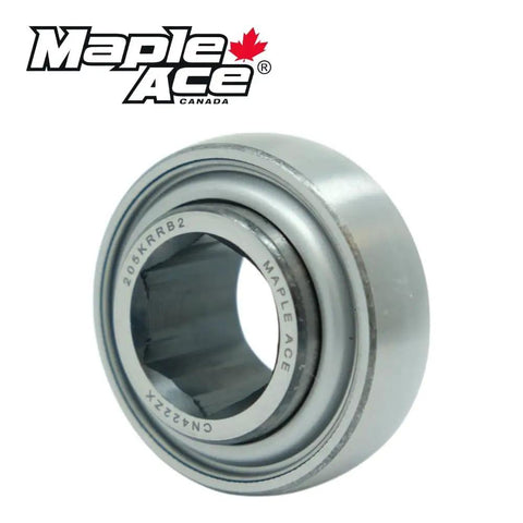 7/8 Inch Hex Bore Ball Bearing With Spherical Outer Diameter Compatible Replacement Part For Heavy Duty Machinery And Industrial Tools Built Tough As Nails And Runs Smooth Daily shown from a side angle.
