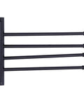 4 Arm Swivel Towel Bar Matte Black Stainless Steel SUS 304 Wall Mount Towel Rack Holder displayed flat against wall