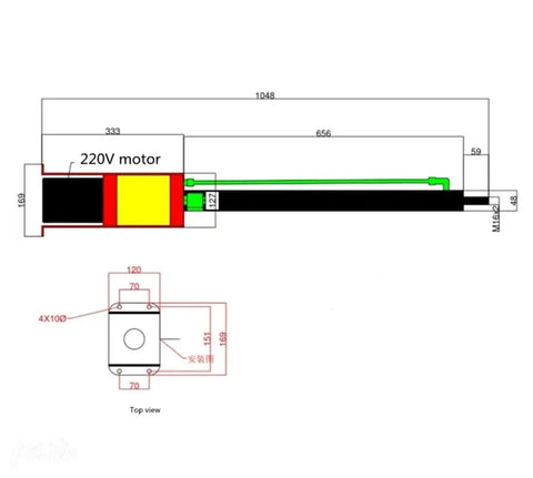 Hella Durable Telescopic Electric Linear Actuator Delivering Rock Solid 600 Millimeter Stroke Plus Plug And Play Setup For Highway Guardrails And Pile Tethering Jobs dimensions and motor diagram.