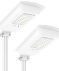 2 Pack Solar Street Lights Outdoor 10000 Lumens Dusk To Dawn LED Solar Lights With Motion Sensor IP65 Waterproof Security Flood Lights