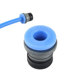 Bowde ECAS04 3D Printer Pneumatic Fitting Straight Quick Connect for PTFE Tubing close-up with blue collet and tube