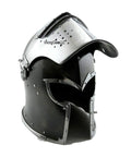 Visored Medieval Helmet For Cosplay And Larp Knight Armor With Black Polished Finish 18 Gauge Steel