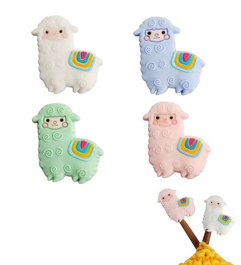 4 Piece Silicone Knitting Needle Stoppers Cartoon Animal Protectors Cute Letters End Caps Cool Colorful Cube Knitting Accessories