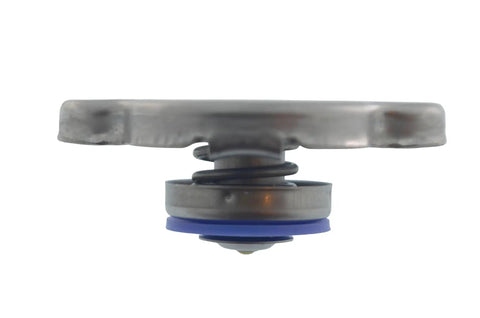 Heavy Duty 16 Psi Coolant Reservoir Radiator Cap Straight Up Oe Replacement For Honda Hyundai Kia Nissan side view, showing metal construction and seal.