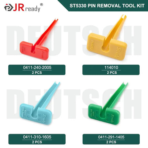 Pin Removal Tool Kit For Deutsch Connectors DT DTM DTP DTV HD Series, 6-piece with color-coded blue, green, yellow, red picks