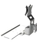 Ultra Heavy Duty Wall Mounted Monitor Arm With Foldable Steel Keyboard Tray For Epic Vibe Workspace Upgrade Professional Industrial Home Office Setup Ready, showing steel build and adjustable mount.