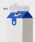 2X Clear Milk Carton Sealing Clips Keep Boxed Drinks Fresh And Prevent Messy Spills In Dorms, Studios, And Kitchens, on milk carton.