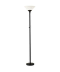 Black Torchiere Floor Lamp With Frosted Shade, 300W Dual Socket, 73 Inch Tall, Dope Uplight Accent Lighting For Bedroom, Living Room, Or Home Office Use.
