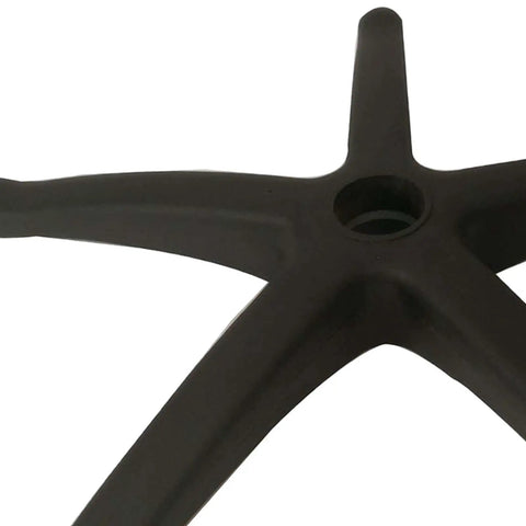 Built Like A Tank Replacement Office Chair Base With Smooth Rolling Casters And Heavy Duty Five Spoke Design For Gaming Chairs close-up view of the black five spoke base