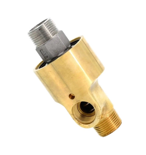 Brass Rotary Joint Half Inch 2 Way Rotating Union For Water And Air Swivel Coupling Fitting Left Thread Built Tough For Rugged Fluid And Air Systems Pro, angled view