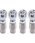 Heavy Duty Pro Shop Grade Rod End Kit With Spacers Tube Adapters And Jam Nuts 5/8 18 Left And Right Thread Set for Hot Rod Suspension Upgrade Professional Build – Close-up of four rod ends.