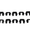 Ford Rear Shelf Clip 10 Pack For Fiesta Mk7 Focus B Max C Max Boot Cover Bracket Retainer 015532109E Direct Fit OEM Replacement Compatible With Nissan Qashqai J10. Black plastic clips arranged in two rows, front view.