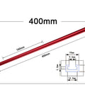 400mm Pro Grade Aluminum T Track Miter Jig Fixture for woodworking with dimensions and diagram