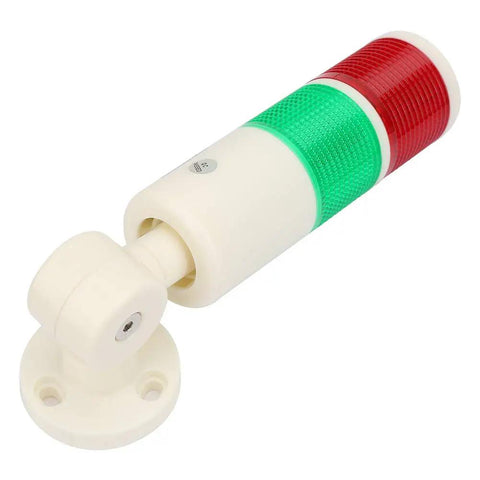 Industrial Machine Alarm LED Light For CNC Gear With Red And Green Indicator Tower And Buzzer, showing mounting arm.