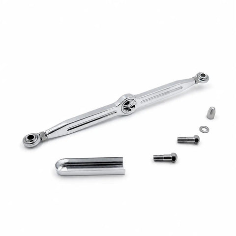 Chrome Skull Gear Shift Linkage For Harley Davidson Softail Road King 1994 2015 And Trike, polished metal linkage with bolts