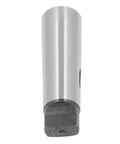 Morse taper drill sleeve, steel, silver cylinder with square drive end (front view)