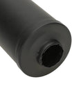 Close-up of black exhaust muffler silencer for Predator 196cc to 420cc engines and GX clones, fits Coleman CT200U, mini bikes.
