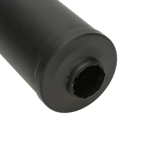 Close-up of black exhaust muffler silencer for Predator 196cc to 420cc engines and GX clones, fits Coleman CT200U, mini bikes.