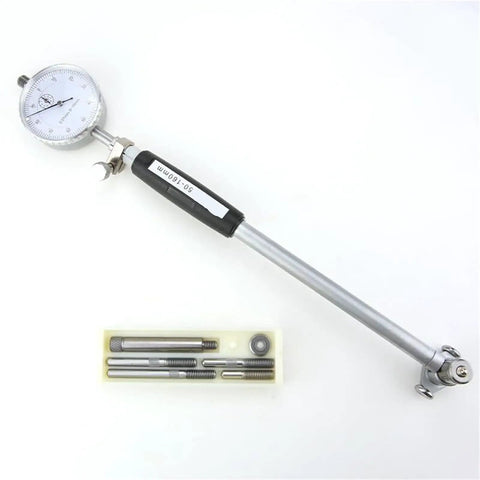 Digital Caliper, Dial Indicator Inner Diameter Gauge Measuring Rod Tool Set with a large dial and accessories.