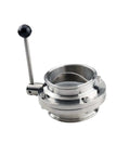 304 Stainless Steel Quick Release Valve With PTFE Sanitary Quick Coupling Clamp Manual Chuck For Powder Handling Only Not For Water 316L Pipe OD63 77.5 Chuck Heavy Duty Easy Install