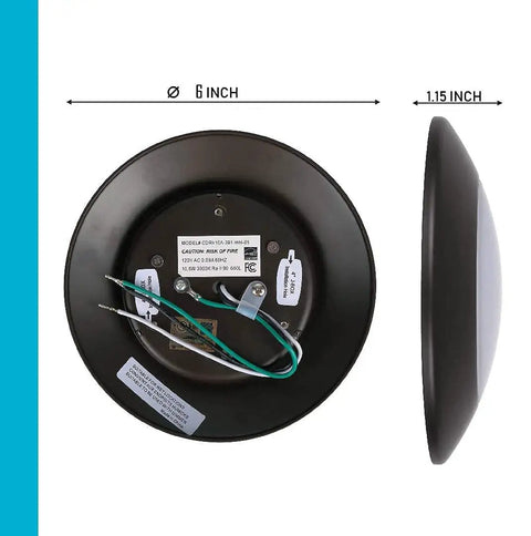 Back view of LED Flush Mount Ceiling Light 6 Pack, 16.5W Each, 1100 Lumens, 5000K Bright White, Bronze Trim, 7.5 Inch Easy Install