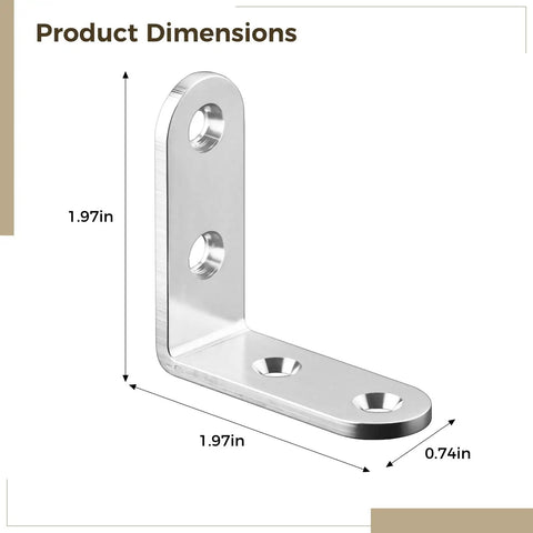 20 Pcs Right Angle Brackets With Screws Stainless Steel L Brackets For Furniture Shelves And Cabinets Heavy Duty Corner Supports