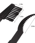 Close-up of All In One Chain Cleaner Tool Set with precise measurements, featuring brush heads for motorcycle and bicycle maintenance.