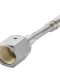 Close-up of SUS316L stainless steel VCR bellows hose with 1/4 inch female fitting